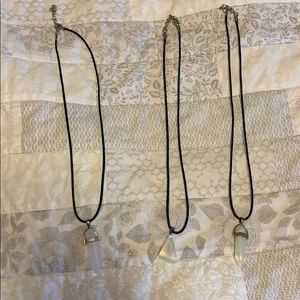Set of three quartz necklaces